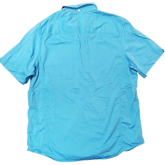 Perry Ellis Sky Blue Short Sleeve Shirt. 100% Cotton. Men's XL - Picture 7 of 9